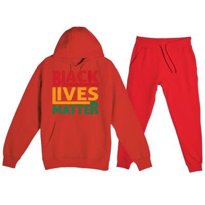 Black Lives Matter Human Rights Premium Hooded Sweatsuit Set