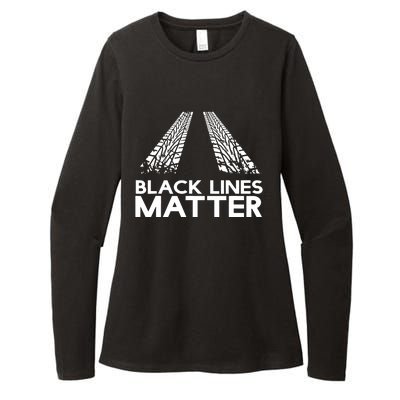 Black Lines Matter Womens CVC Long Sleeve Shirt