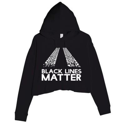 Black Lines Matter Crop Fleece Hoodie