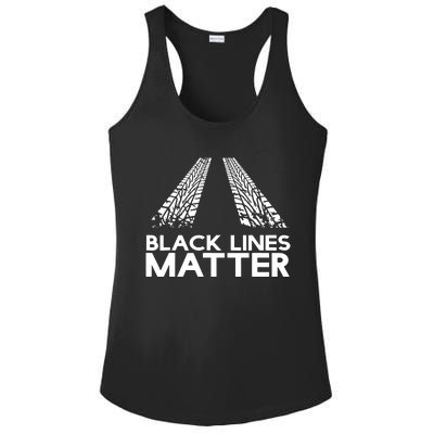 Black Lines Matter Ladies PosiCharge Competitor Racerback Tank