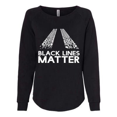 Black Lines Matter Womens California Wash Sweatshirt