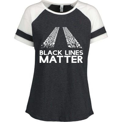 Black Lines Matter Enza Ladies Jersey Colorblock Tee