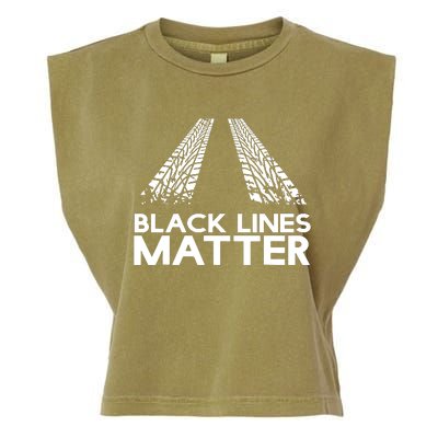 Black Lines Matter Garment-Dyed Women's Muscle Tee