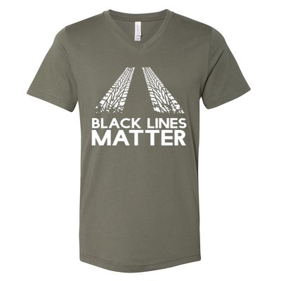 Black Lines Matter V-Neck T-Shirt