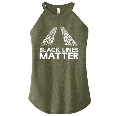 Black Lines Matter Women’s Perfect Tri Rocker Tank