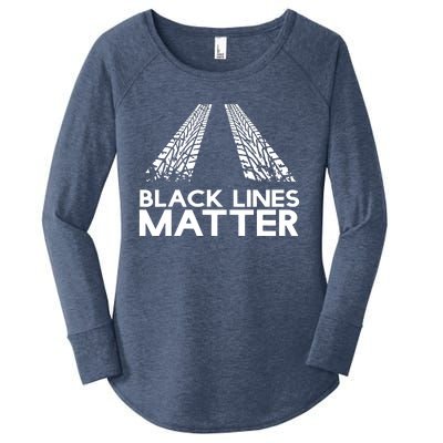 Black Lines Matter Women's Perfect Tri Tunic Long Sleeve Shirt