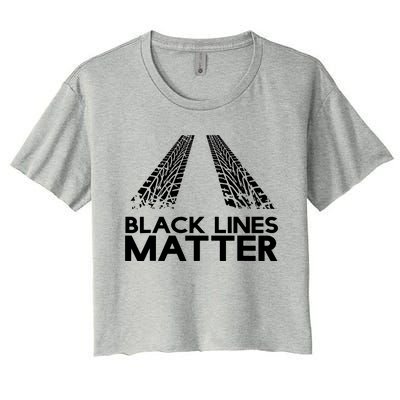 Black Lines Matter Women's Crop Top Tee