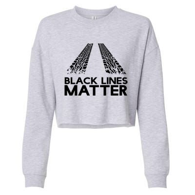 Black Lines Matter Cropped Pullover Crew