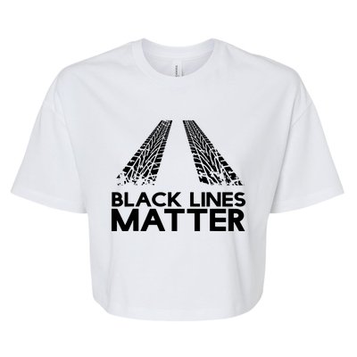 Black Lines Matter Bella+Canvas Jersey Crop Tee