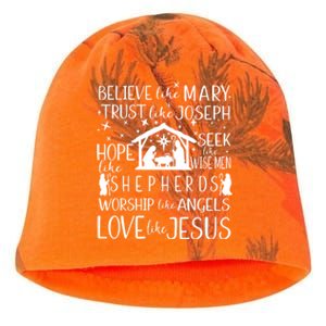 Believe Like Mary Christmas Nativity Jesus Christian Meaningful Gift Kati - Camo Knit Beanie