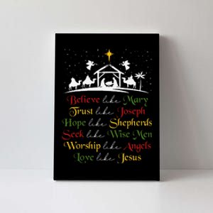 Believe Like Mary Trust Like Joseph Christian Nativity Scene Canvas