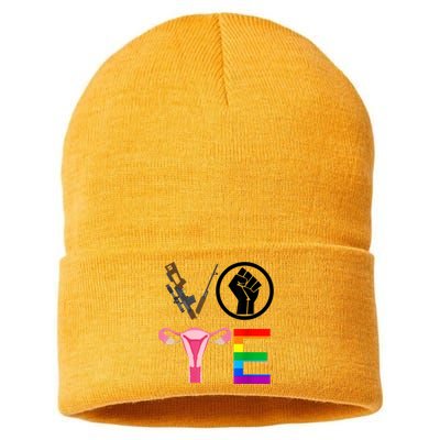 Black Lives Matter Vote Lgbt Gay Rights Feminist Equality Sustainable Knit Beanie