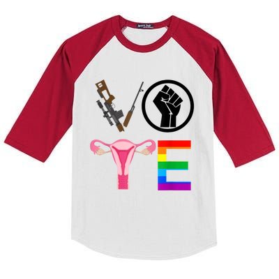 Black Lives Matter Vote Lgbt Gay Rights Feminist Equality Kids Colorblock Raglan Jersey