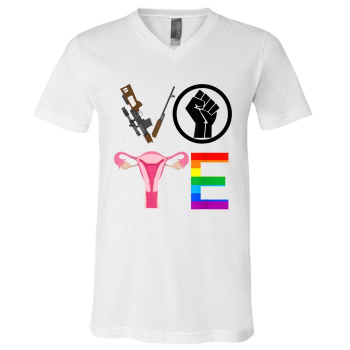 Black Lives Matter Vote Lgbt Gay Rights Feminist Equality V-Neck T-Shirt