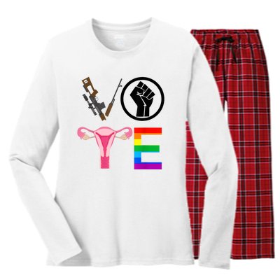 Black Lives Matter Vote Lgbt Gay Rights Feminist Equality Women's Long Sleeve Flannel Pajama Set 