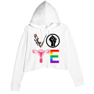 Black Lives Matter Vote Lgbt Gay Rights Feminist Equality Crop Fleece Hoodie