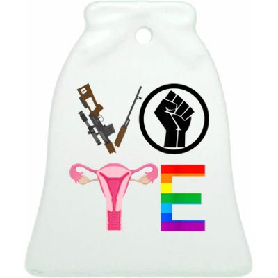 Black Lives Matter Vote Lgbt Gay Rights Feminist Equality Ceramic Bell Ornament