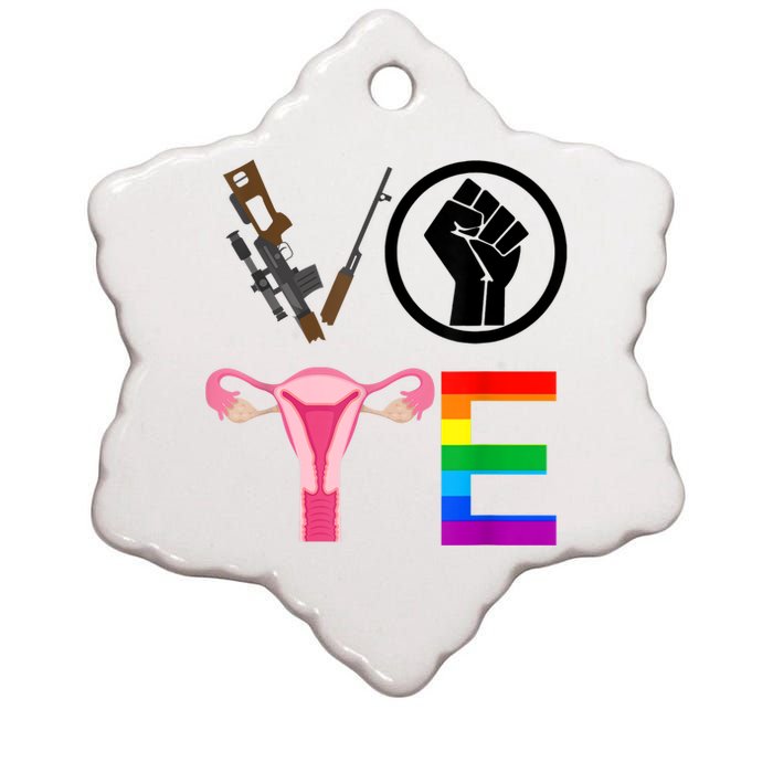 Black Lives Matter Vote Lgbt Gay Rights Feminist Equality Ceramic Star Ornament