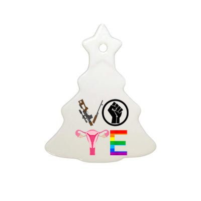 Black Lives Matter Vote Lgbt Gay Rights Feminist Equality Ceramic Tree Ornament