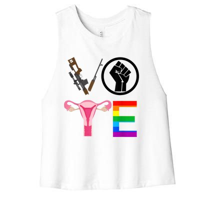 Black Lives Matter Vote Lgbt Gay Rights Feminist Equality Women's Racerback Cropped Tank