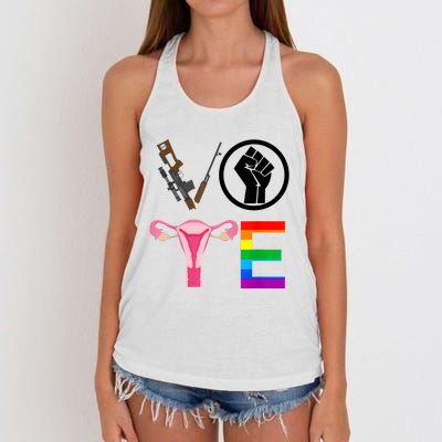 Black Lives Matter Vote Lgbt Gay Rights Feminist Equality Women's Knotted Racerback Tank