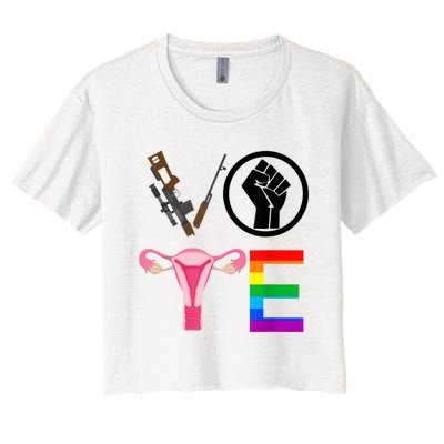 Black Lives Matter Vote Lgbt Gay Rights Feminist Equality Women's Crop Top Tee