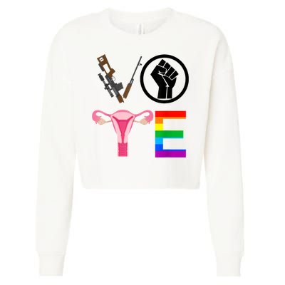 Black Lives Matter Vote Lgbt Gay Rights Feminist Equality Cropped Pullover Crew