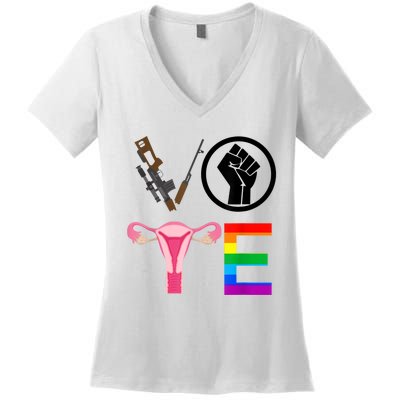 Black Lives Matter Vote Lgbt Gay Rights Feminist Equality Women's V-Neck T-Shirt