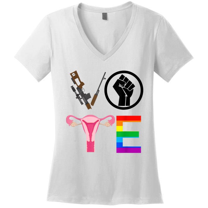 Black Lives Matter Vote Lgbt Gay Rights Feminist Equality Women's V-Neck T-Shirt