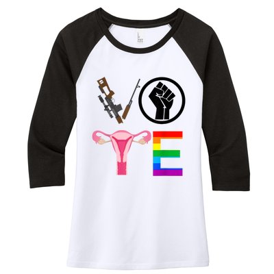 Black Lives Matter Vote Lgbt Gay Rights Feminist Equality Women's Tri-Blend 3/4-Sleeve Raglan Shirt