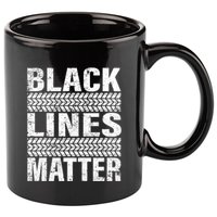 Black Lines Matter Drift Car Burnout Drag Racing Enthusiast Gift 11oz C Handle Ceramic Mug