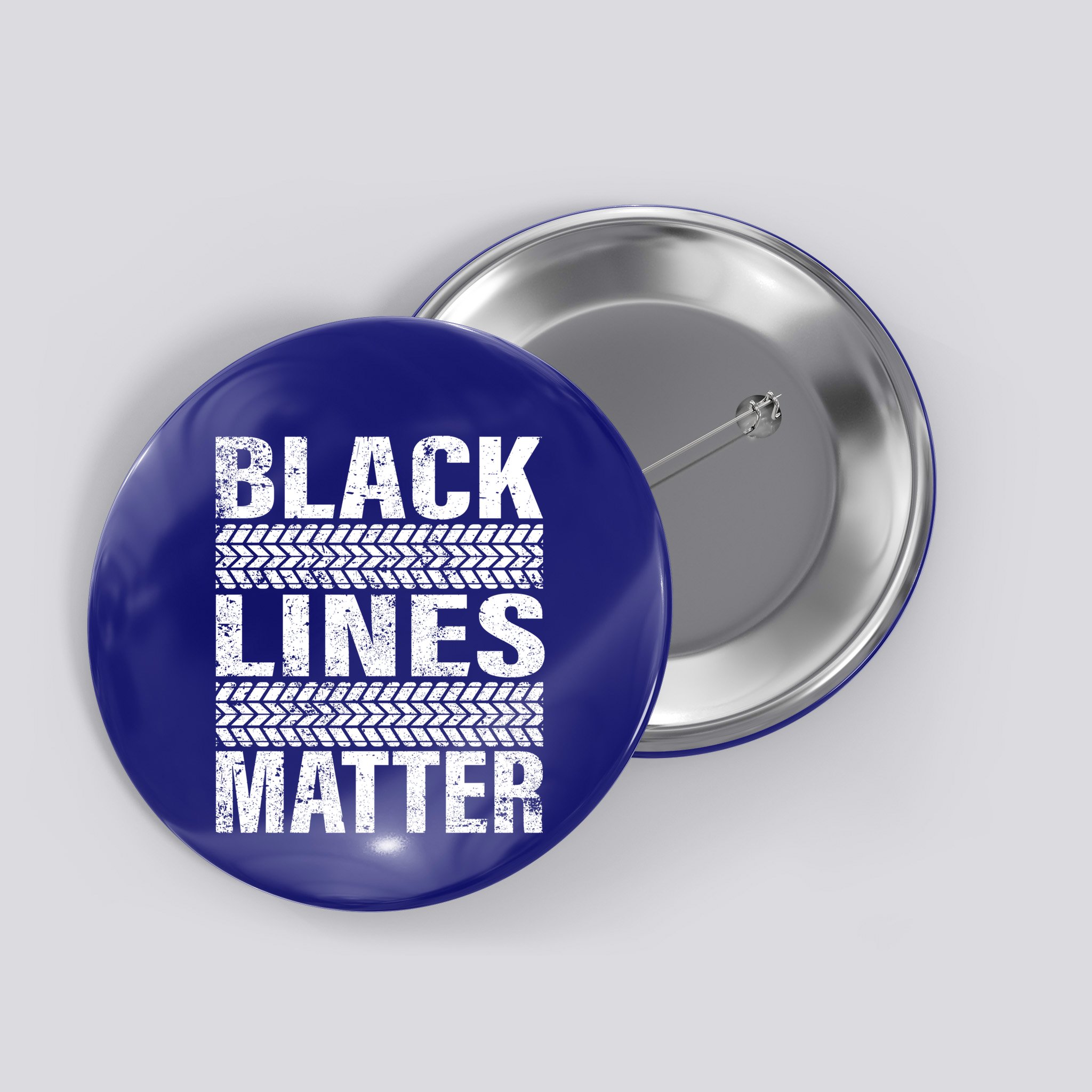 Black Lines Matter Drift Car Burnout Drag Racing Enthusiast Gift Button