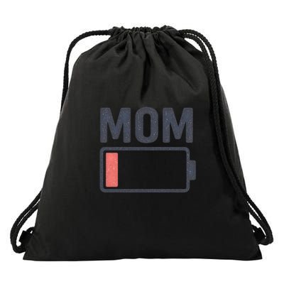 Battery Low Mom Drawstring Bag