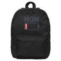 Battery Low Mom 16 in Basic Backpack