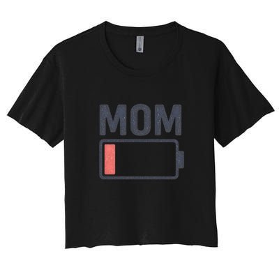 Battery Low Mom Women's Crop Top Tee