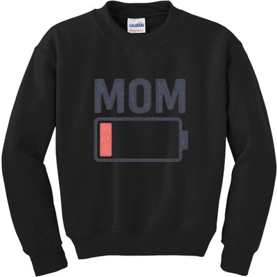 Battery Low Mom Kids Sweatshirt