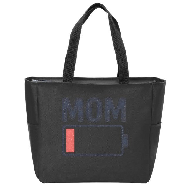 Battery Low Mom Zip Tote Bag
