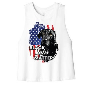 Black Labs Matter Labrador Retriever Women's Racerback Cropped Tank