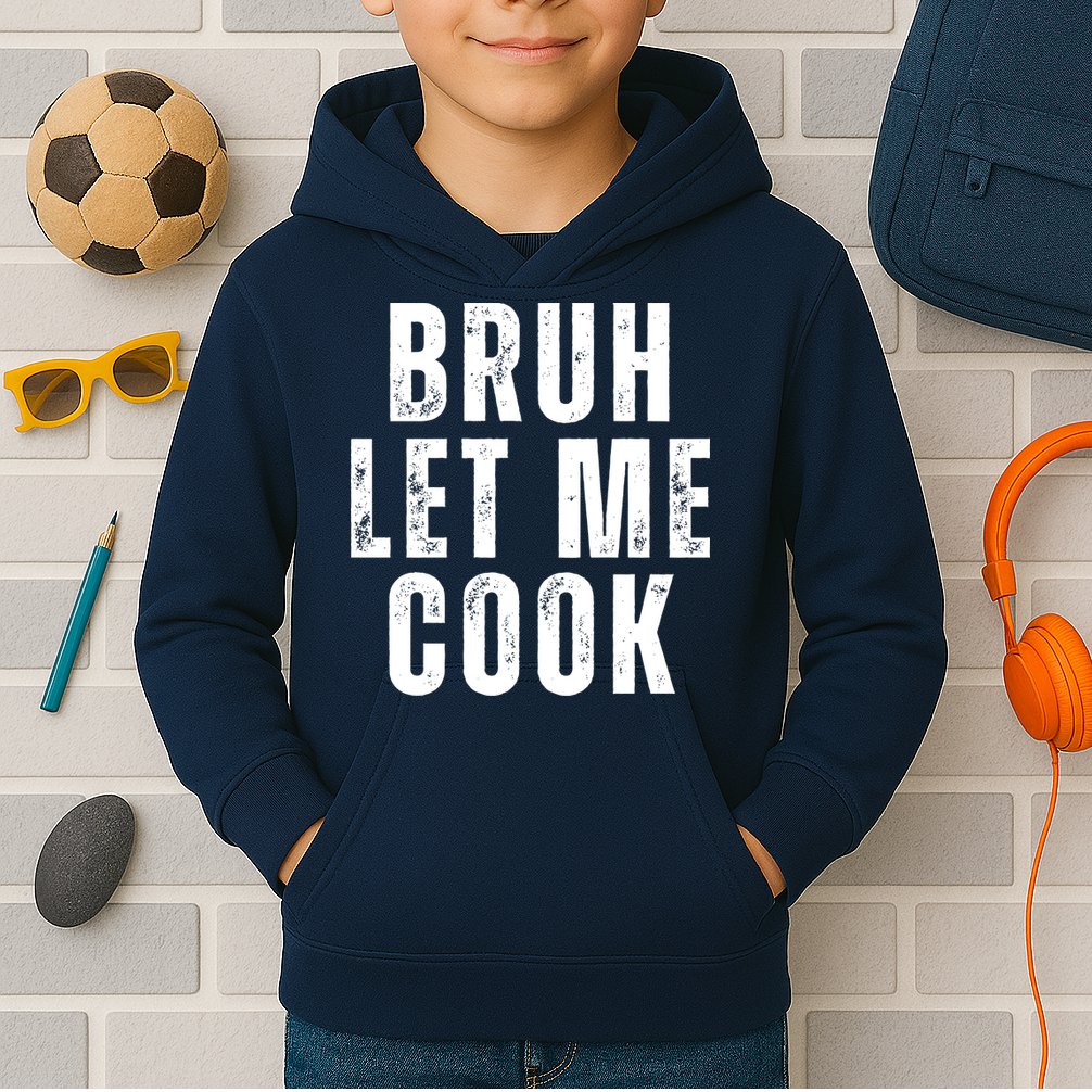 Bruh Let Me Cook Kids Hoodie
