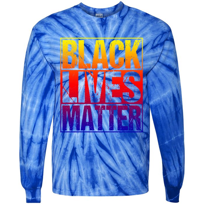 Black Lives Matter Distressed Vintage Black History Month Great Gift Tie-Dye Long Sleeve Shirt