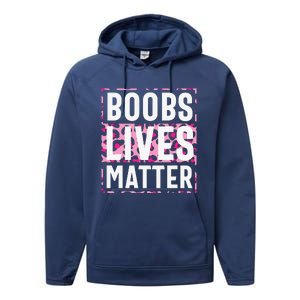 Boobs Lives Matter Breast Cancer Performance Fleece Hoodie