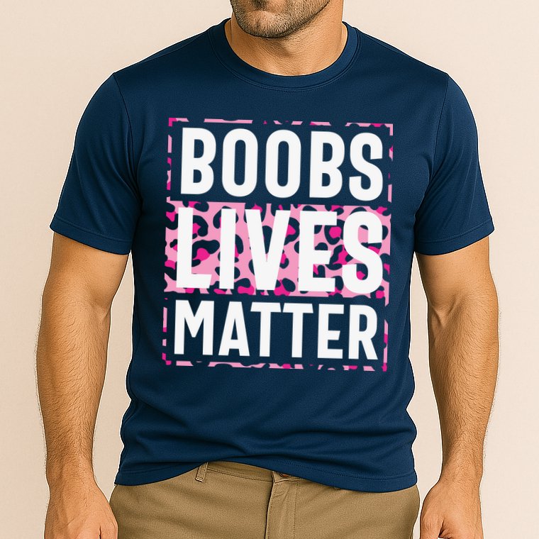Boobs Lives Matter Breast Cancer Cooling Performance Crew T-Shirt