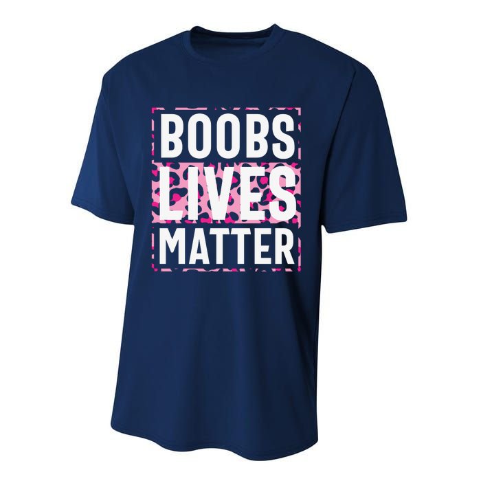 Boobs Lives Matter Breast Cancer Performance Sprint T-Shirt