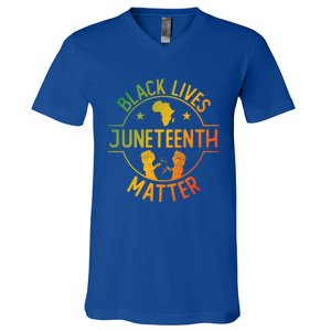 Black Lives Matter Happy Juneteenth African Ancestry Pride Meaningful Gift V-Neck T-Shirt