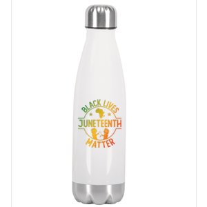 Black Lives Matter Happy Juneteenth African Ancestry Pride Meaningful Gift Stainless Steel Insulated Water Bottle