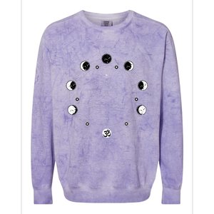 Black Lotus Moon Flower Phases Yoga Colorblast Crewneck Sweatshirt