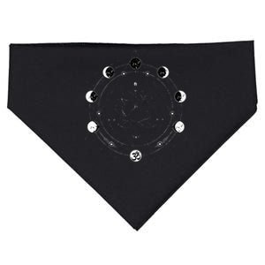 Black Lotus Moon Flower Phases Yoga USA-Made Doggie Bandana