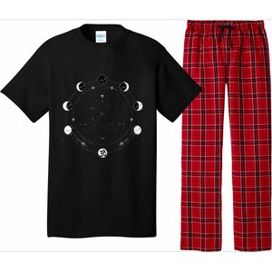 Black Lotus Moon Flower Phases Yoga Pajama Set