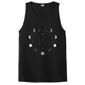 Black Lotus Moon Flower Phases Yoga PosiCharge Competitor Tank