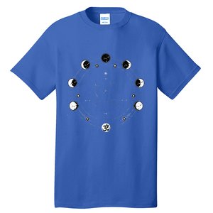 Black Lotus Moon Flower Phases Yoga Tall T-Shirt